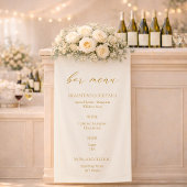 Elegant Ivory Wedding Bar Menu Banner  横断幕