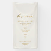 Elegant Ivory Wedding Bar Menu Banner  横断幕 (縦)