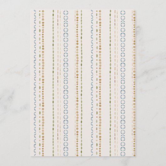 Elegant Ivory Wedding Invitation with Pattern Back 招待状 (裏面)