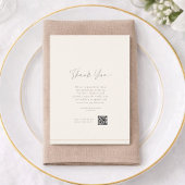 Elegant Ivory Wedding Menu with Thank You Card  招待状