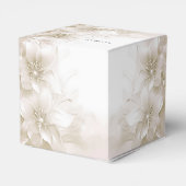 Elegant Ivory White Flowers Favor Box フェイバーボックス (裏面サイド)