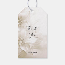 Elegant Ivory White Flowers Gift Tag ギフトタグ