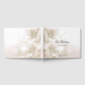 Elegant Ivory White Flowers Guest Book ゲストブック (全面)