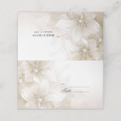 Elegant Ivory White Flowers Place Card プレイスカード (外部開封)