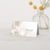 Elegant Ivory White Flowers Place Card プレイスカード (裏面)