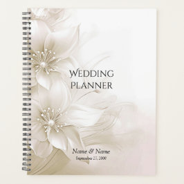 Elegant Ivory White Flowers Planner プランナー手帳