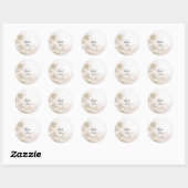 Elegant Ivory White Flowers Sticker ラウンドシール (シート)