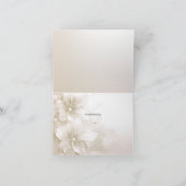 Elegant Ivory White Flowers Thank You Card サンキューカード (内部)