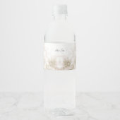 Elegant Ivory White Flowers Water Bottle Label ペットボトルラベル (正面)
