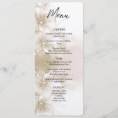 Elegant Ivory White Flowers Wedding Menu メニュー (正面)