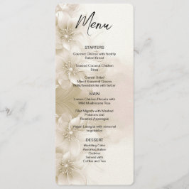 Elegant Ivory White Flowers Wedding Menu メニュー