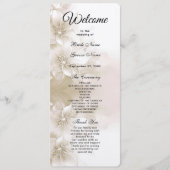 Elegant Ivory White Flowers Wedding Program プログラム (正面)