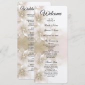 Elegant Ivory White Flowers Wedding Program プログラム (正面/裏面)