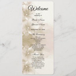 Elegant Ivory White Flowers Wedding Program プログラム