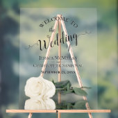 Elegant Ivory White Rose Romantic Wedding Welcome アクリルサイン (ニュートラル)