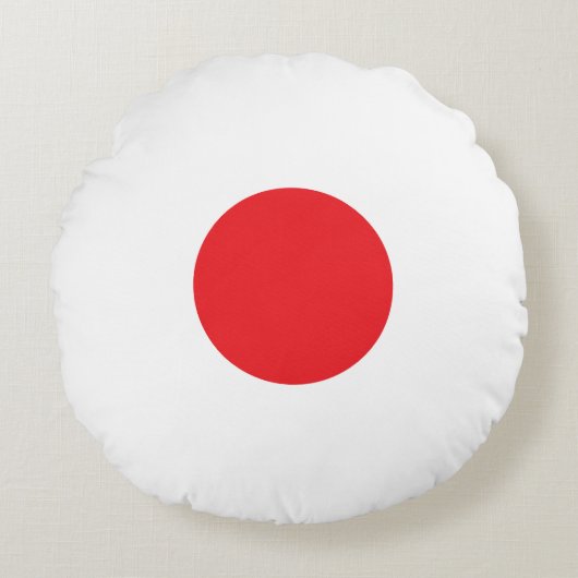Elegant Japan Flag Inspired Minimal ラウンドクッション (正面)