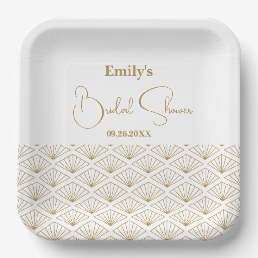 Elegant Japanese Bridal Shower ペーパープレート (正面)