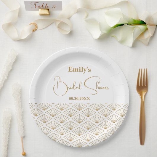 Elegant Japanese Bridal Shower ペーパープレート (ウェディング)