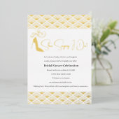Elegant Japanese Bridal Shower 箔招待状 (立ち正面)