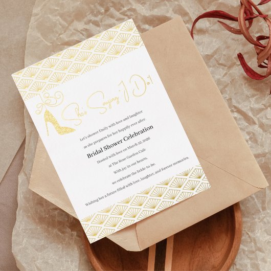 Elegant Japanese Bridal Shower 箔招待状