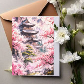 Elegant Japanese Cherry Blossom & Castle Wedding I 招待状