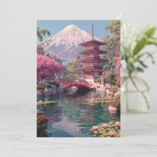 Elegant Japanese Cherry Blossom & Castle Wedding I 招待状 (スタンド正面)