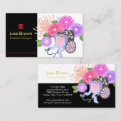 Elegant Japanese Flower Design Business Card 名刺 (正面/裏面)