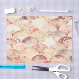 Elegant Japanese Folding Fan Watercolor 薄葉紙