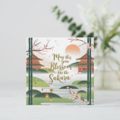 Elegant Japanese Garden Design - Sakura Blossoms カード (スタンド正面)