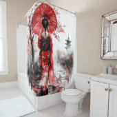 Elegant Japanese Geisha Girl | シャワーカーテン (インサイチュ)