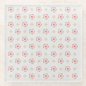 Elegant Japanese Plum Blossom ガラスコースター (正面)