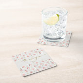 Elegant Japanese Plum Blossom スクエアペーパーコースター (インサイチュ)