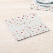 Elegant Japanese Plum Blossom スクエアペーパーコースター (アングル)