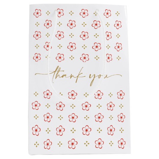 Elegant Japanese Plum Blossom  ミディアムペーパーバッグ (正面)