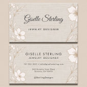 Elegant Jewelry Designer Botanical Floral Linen 名刺