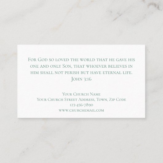 Elegant John 3:16 Custom Bible Scripture Church  名刺 (裏面)