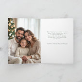 Elegant JOY Forest Green Folded Photo Christmas シーズンカード (内部)