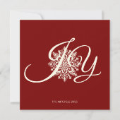 Elegant JOY Red White Christmas Photo  シーズンカード (正面)