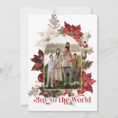 Elegant Joy to the World Photo Christmas Card シーズンカード (正面)