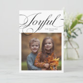 Elegant Joyful Calligraphy Photo White  シーズンカード (スタンド正面)