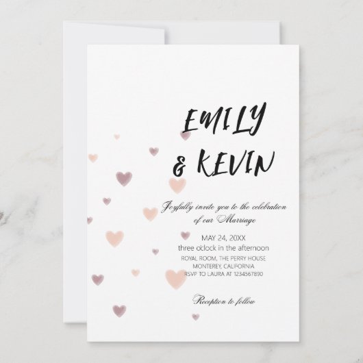 Elegant “Just Love” Wedding-Minimalist Romantic 招待状 (裏面)