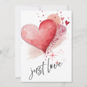 Elegant “Just Love” Wedding - Minimalist Romantic  招待状 (正面)