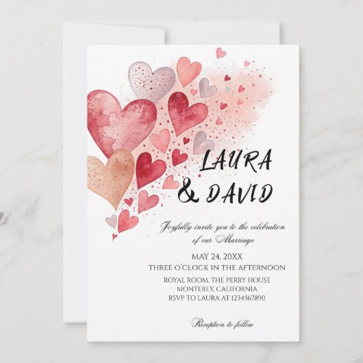 Elegant “Just Love” Wedding - Minimalist Romantic  招待状 (裏面)