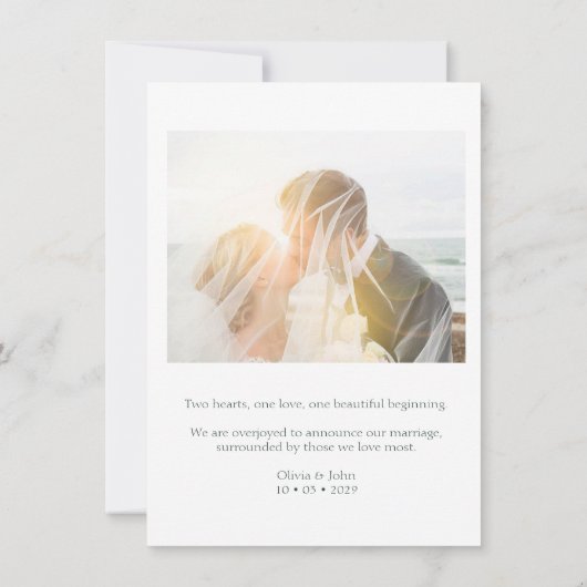 Elegant Just Married Elegant Script Photos Wedding 案内状 (裏面)