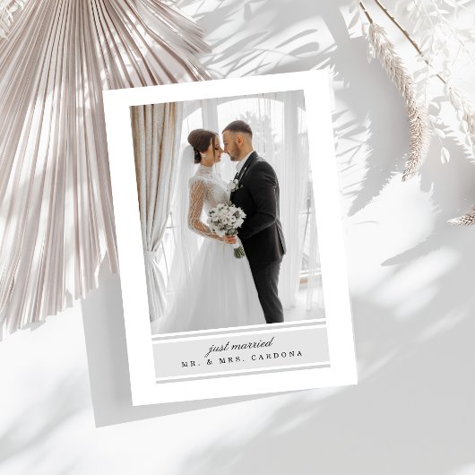 Elegant Just Married Elopement Photo Announcement 案内状