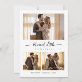Elegant Just Married Little Christmas Photo シーズンカード (正面)