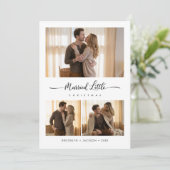 Elegant Just Married Little Christmas Photo シーズンカード (スタンド正面)