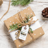 Elegant Just Married Newlywed Christmas Photo Card ギフトタグ