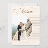 Elegant Just Married Newlywed Photo Christmas シーズンカード (正面)