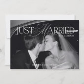 Elegant Just Married Photo Announcement Card 案内状 (正面)